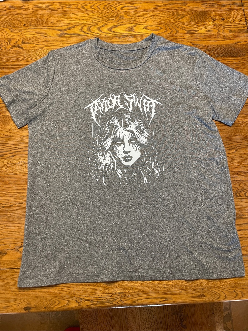 Graphic Grey Tee with Taylor Swift “Heavy Metal” Design